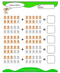 Toplama İşlemi Çalışma Sayfaları